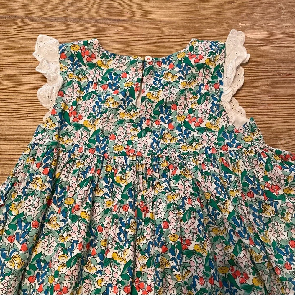 Mini Boden Floral Smocked Sleeveless Dress - Picture 2 of 7